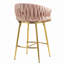 Ensemble de 2 tabourets de bar 26 po à hauteur de comptoir avec dossier ondulé à la main, base chromée dorée et repose-pieds 26 po-1579127387