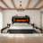 Sherell 57'' Farmhouse King Size Bed Frame with Non-Heating Fireplace&LED Light&4 Drawers,Black-2126861120-2126861123