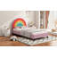 Lit plateforme tapissier de style princesse pour garçons et filles Rainbow Design