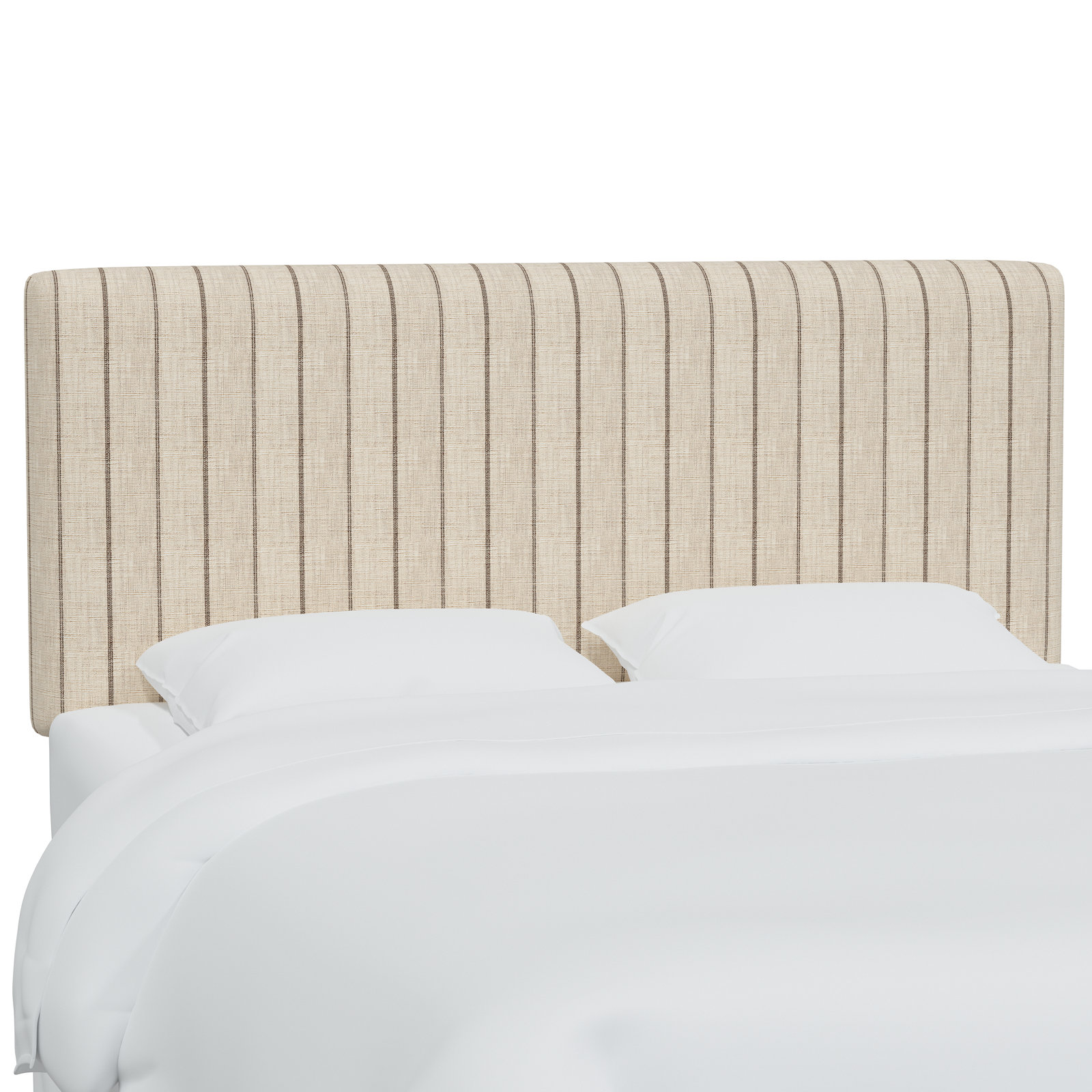 Eisley Upholstered Panel Headboard, Full, Fritz Charcoal Stripe