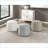Ottoman Modern Off-White Faux Fur Footstool Non-Slip Pouf | Off-White | Fake Fur-1572728671