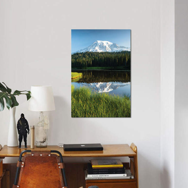 « reflection of mountain », reproduction de photo sur toile, H 12 po x l 8 po x P 0,75 po, Toile tendue, Pas de tapis