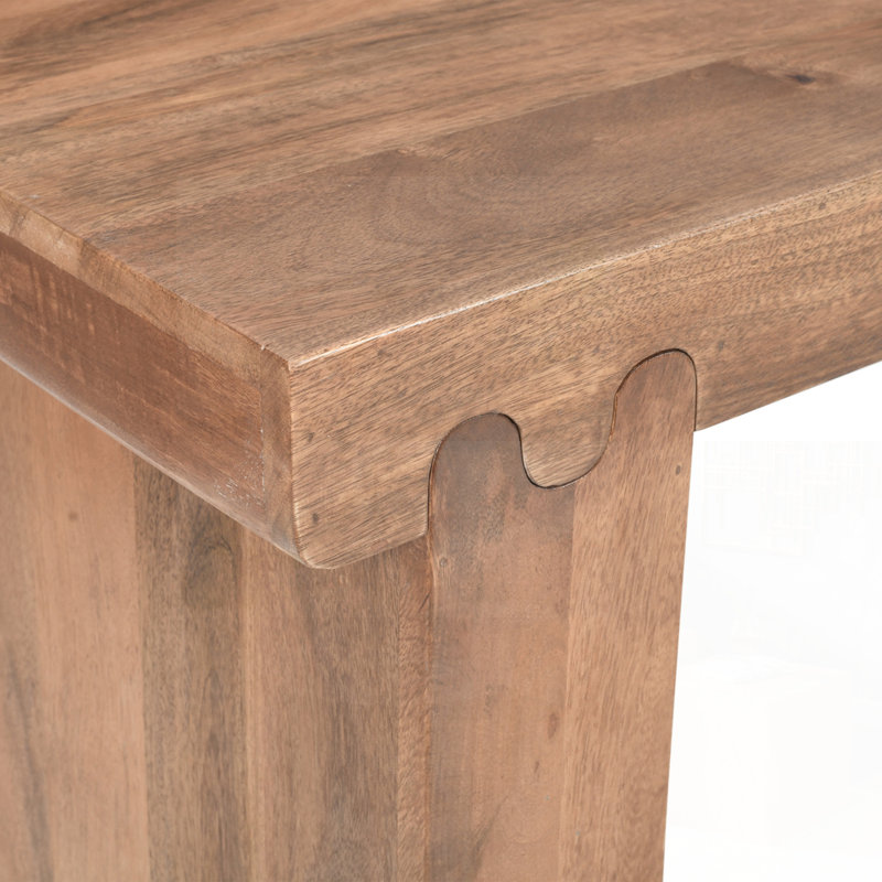 Farmhouse Mango Wood Entryway Table, Thickened Sofa Table, Minimalist Narrow Console For Hallway And Living Room, Honey Finish