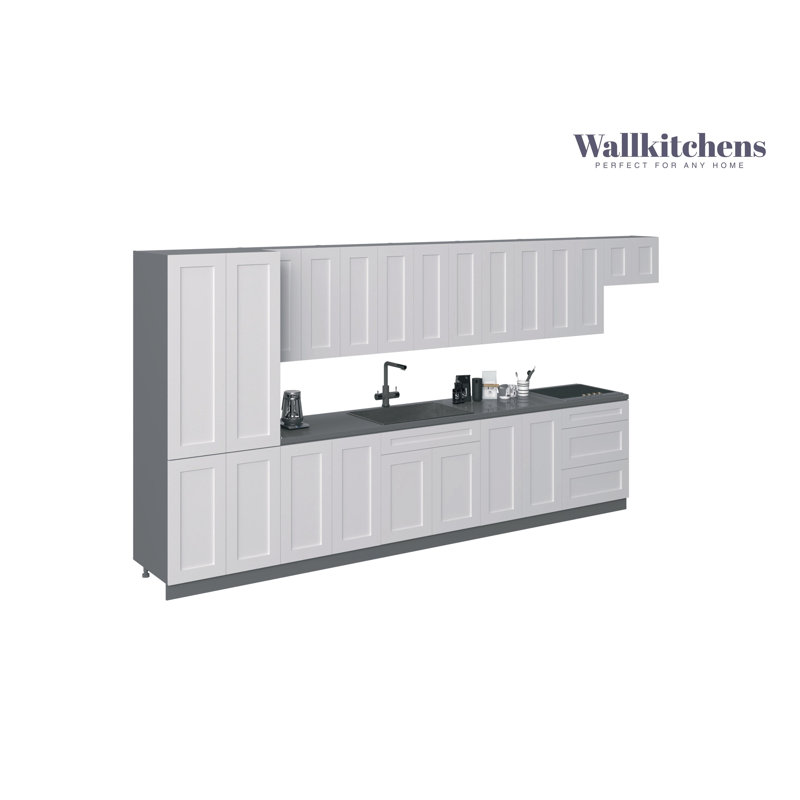 Cuisine complète classique WALLKITCHENS FK-IMPERial l 174 po x P 24 po x H 80 po , Blanc mat