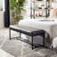 Banc rembourré en similicuir Alcott avec structure en métal - Hall d'entrée ou de salle à manger robuste et élégant-215392003