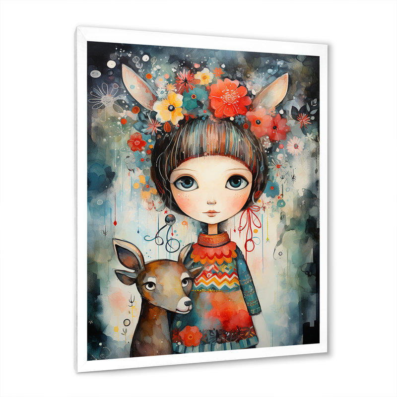 Mignon décorations de Noël pour enfants II - Art mural, Cadre simple blanc, H 44 po x l 34 po x P 1,5 po