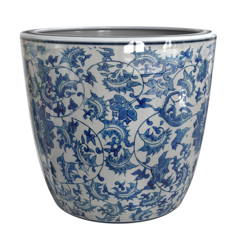 Fyvie Ceramic Cachepot, 8.25" H x 9.75" W x 9.75" D