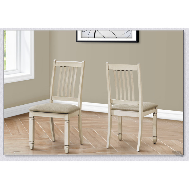 Élégantes chaises de salle à manger rembourrées d'aspect lin beige, ensemble de 2, hauteur de 38 pouces pour le confort et le style