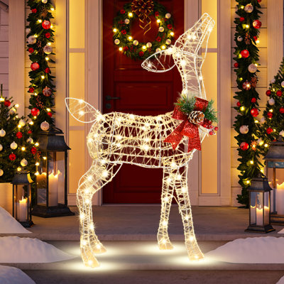 Renne de Noël avec 50 lumières DEL