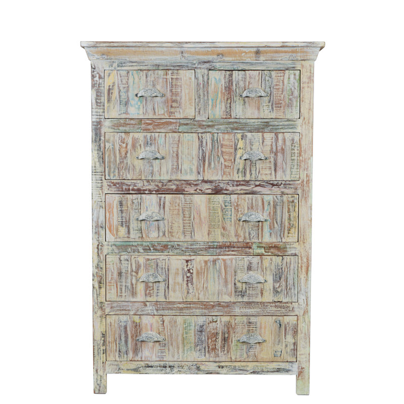 Commode sculptée brune Eggleton Terri, Blanc cassé