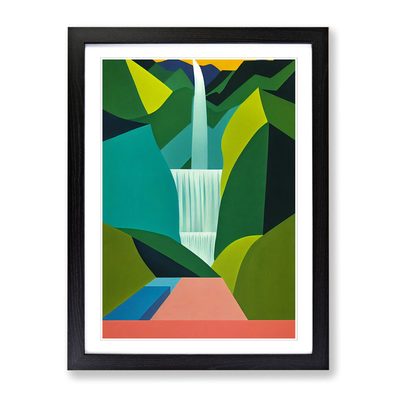 Waterfall Abstract Vol.2 - Picture Frame Print, Black, 64cm H x 46cm W x 2cm D