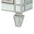 Silver Mirrored Nightstand With Drawers - Geometric Design, In Modern Style Trim Accents