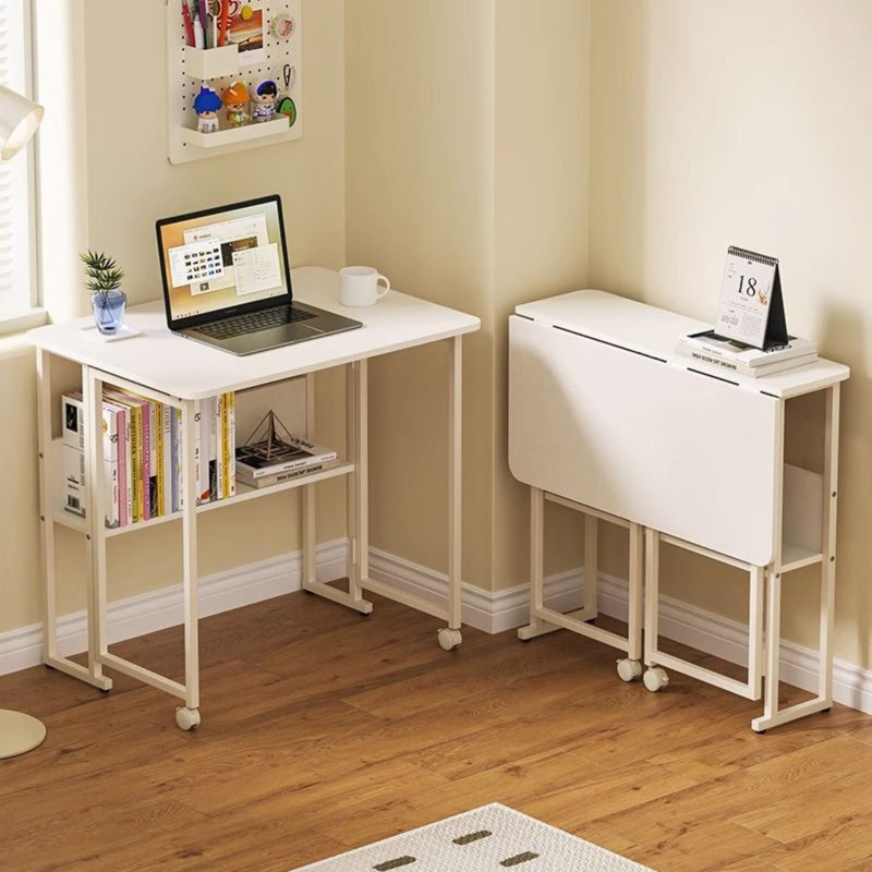 Bureau d'écriture pliable avec roulettes pour bureau à domicile