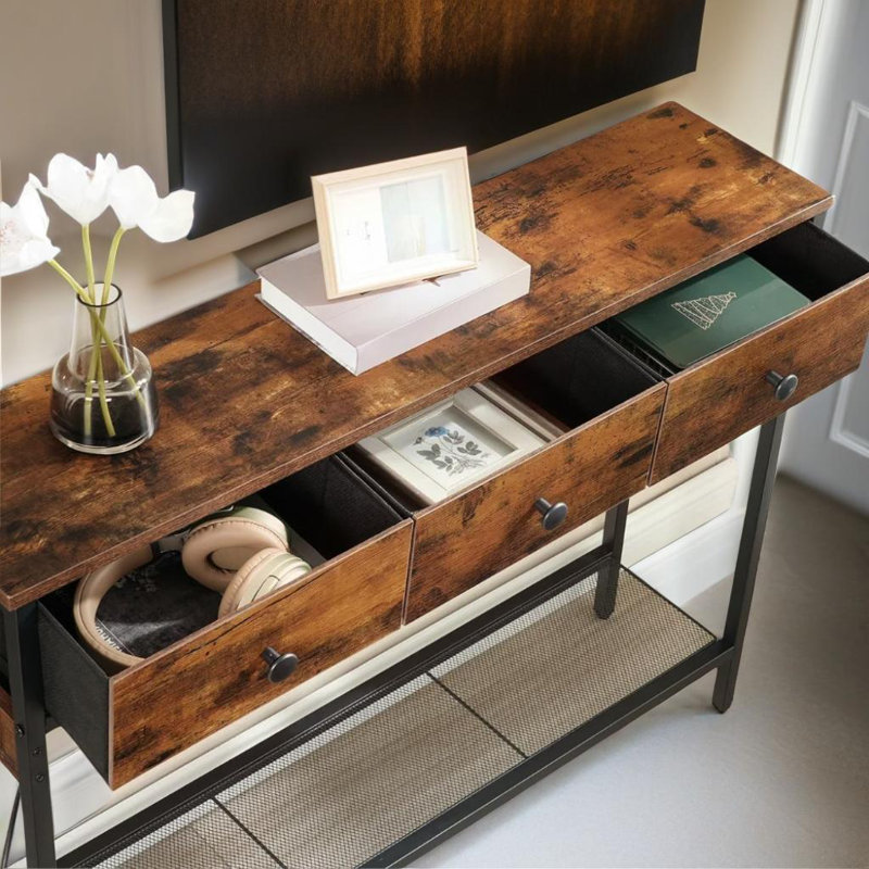 Anouchka Industrial 2 Tier Console Table With Charging Station