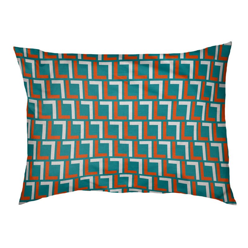 Lit pour chat Dupoint Designer, Grand (L 52 po x l 42 po), Turquoise / orange / blanc