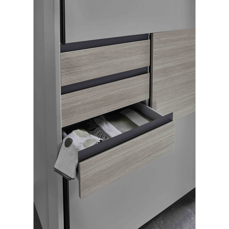 2 Door Wardrobe, Grey
