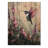 Hummingbird In The Wildflowers II - Bird Wood Wall Decor - On Natural Pine Wood-1285112037