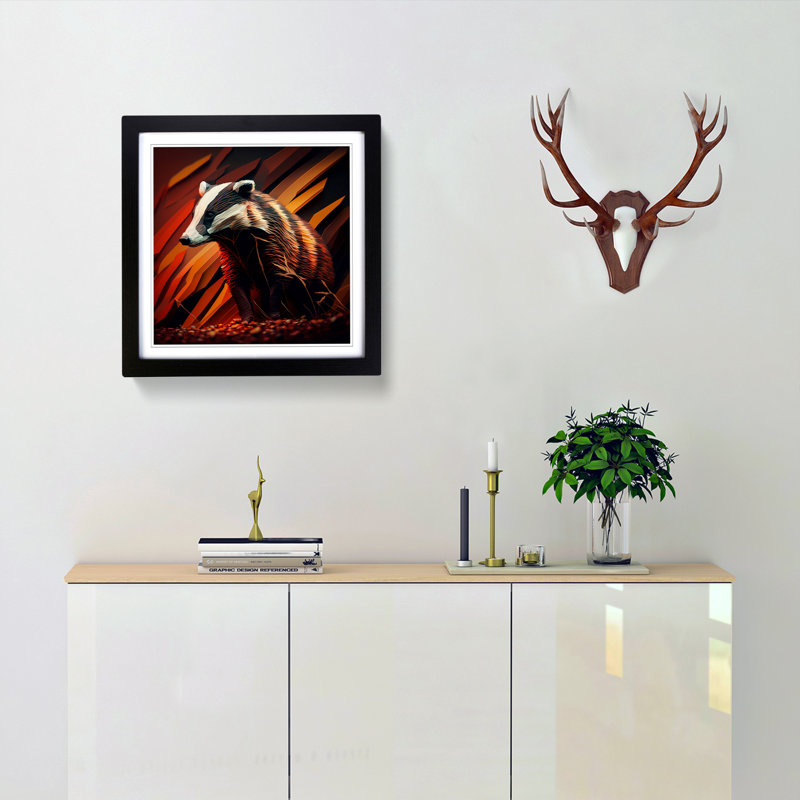 Single Picture Frame Print on Wood, Black