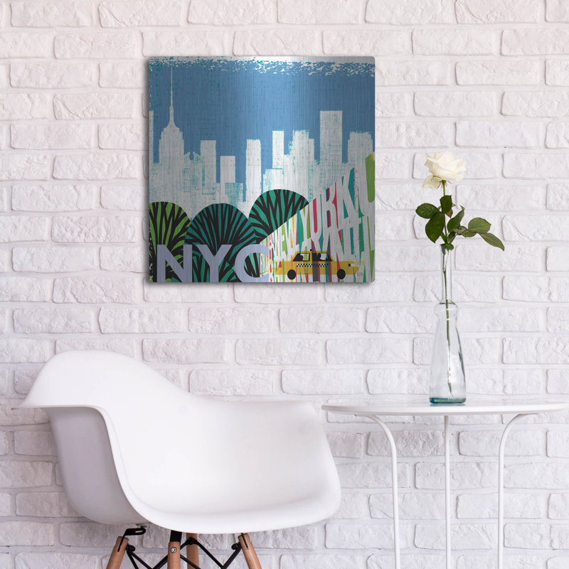 Art mural en métal Winston Porter «New York City Life Nyc» par Michael Mullan, H 24 po x l 24 po