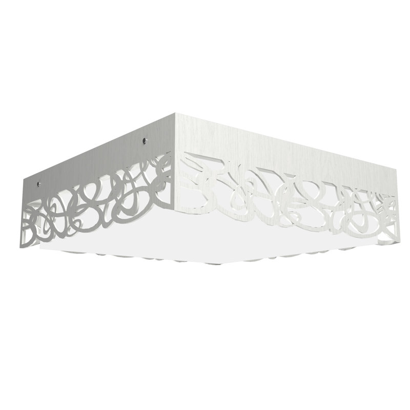 LED Flush Mount, 5.85" H x 17.55" W x 17.55" D, Organic White
