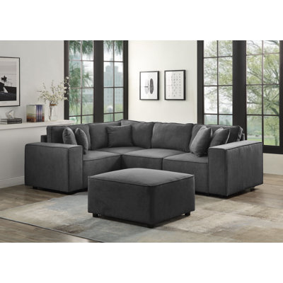Upholstered L-Shaped Sectional Reversible