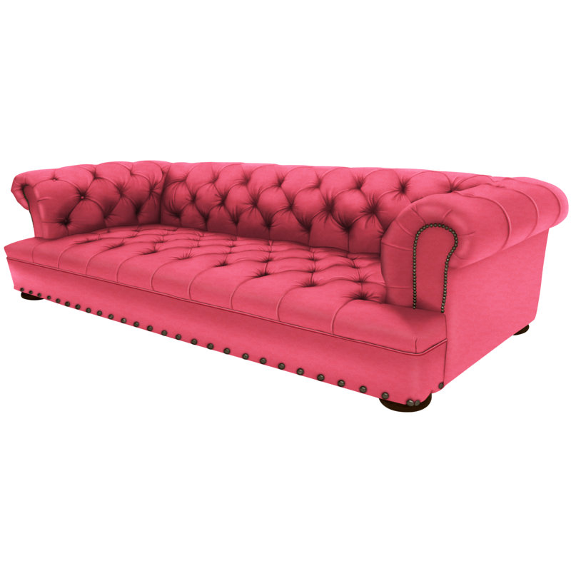 Leather Sofa, French Dark Walnut, 109-12, Croc Gator Brown