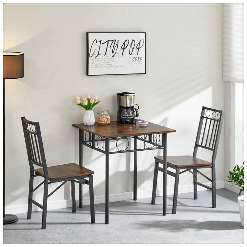 Table de salle à manger de cuisine, table carrée en bois de fer pour les meubles de salle à manger de cuisine