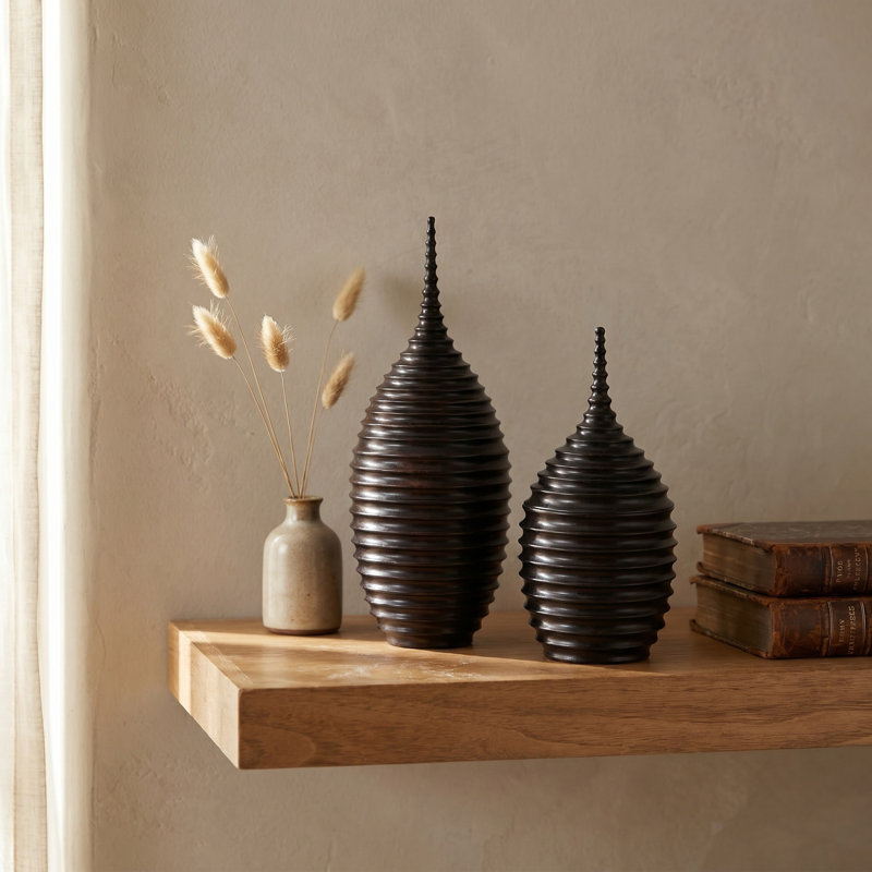 Ebony Wood Collection Wood Jar, 9"