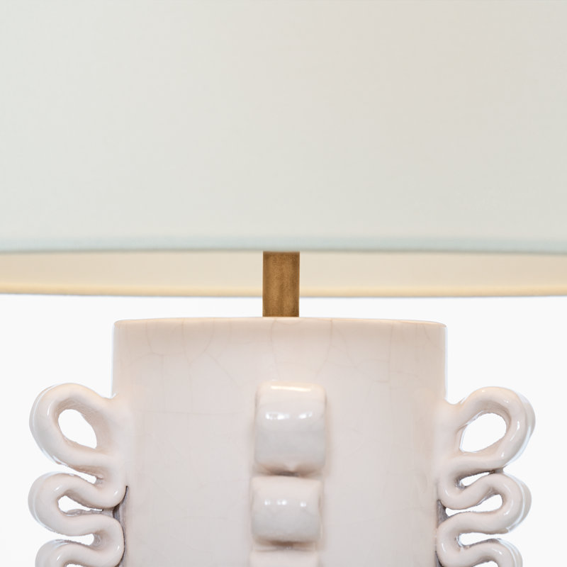 Amandine Table Lamp, Glossy White Crackle