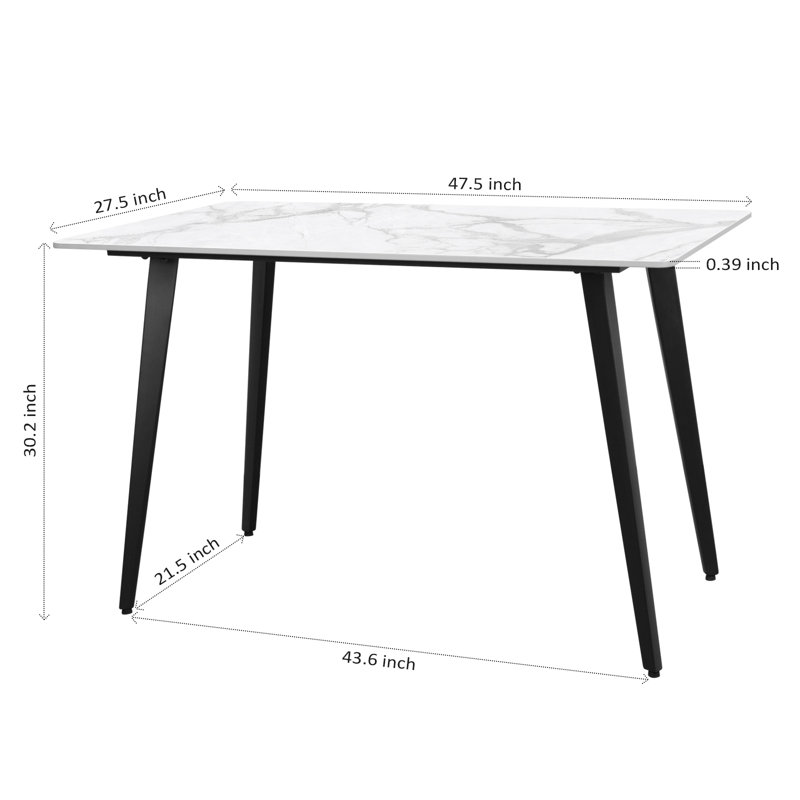 Table de salle à manger Kaetlynn, Blanc