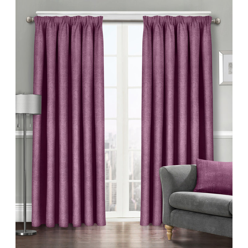 Faliha Curtain, 46cm Width x 54cm Drop, Mauve