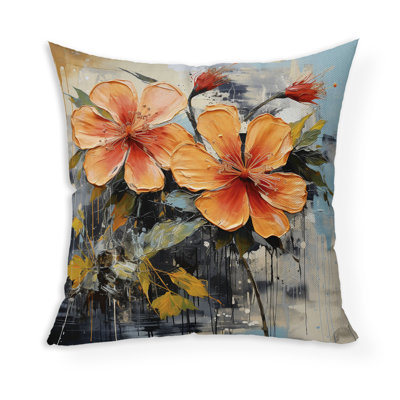 Coussin décoratif floral intérieur / extérieur Floral Geo Paint