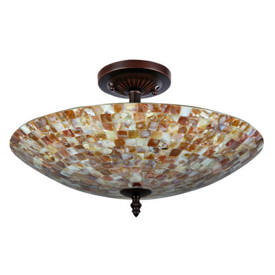 Leighton Glass Semi Flush Mount