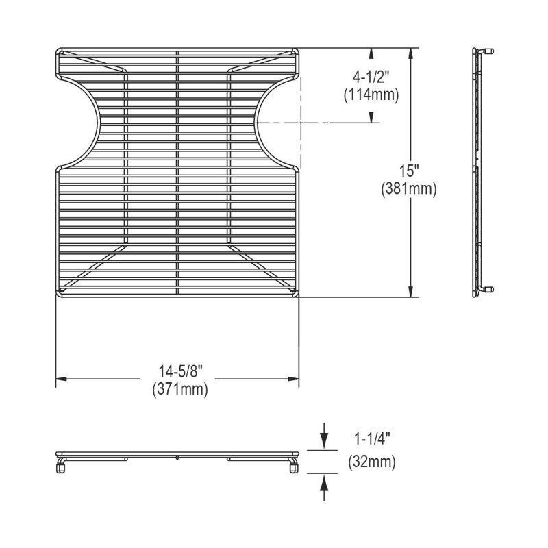 Grille d’évier 15 po x 15 po