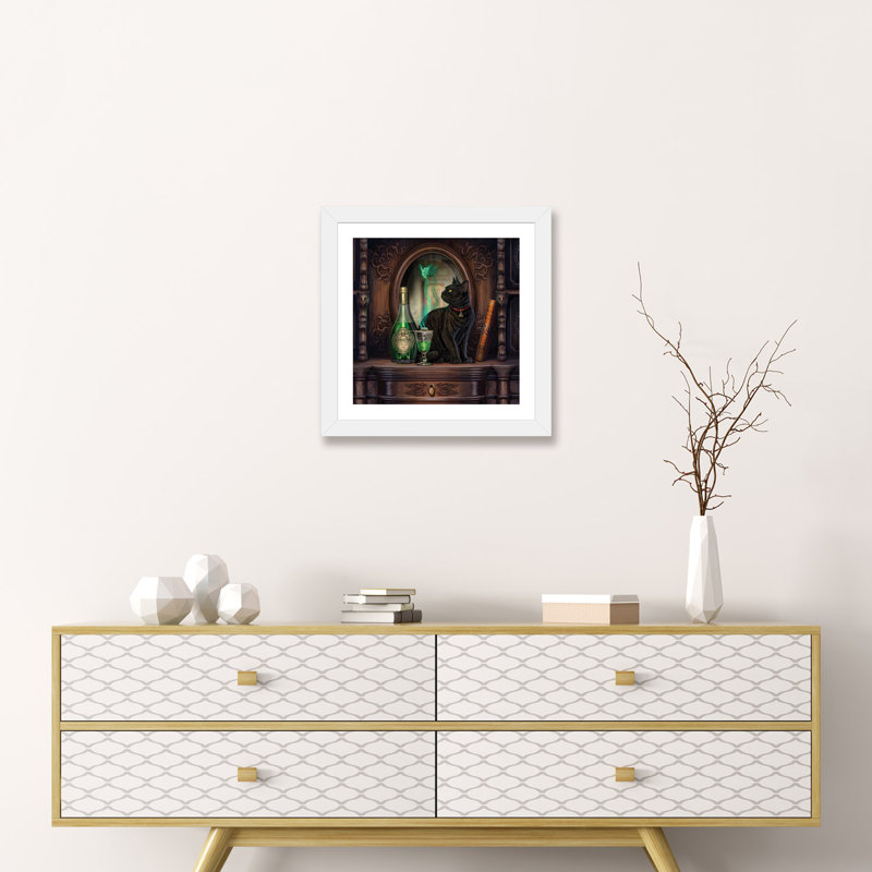 «Absinthe» par Lisa Parker - impression encadrée, H 16 po x l 16 po x p 1 po, Papier encadré blanc