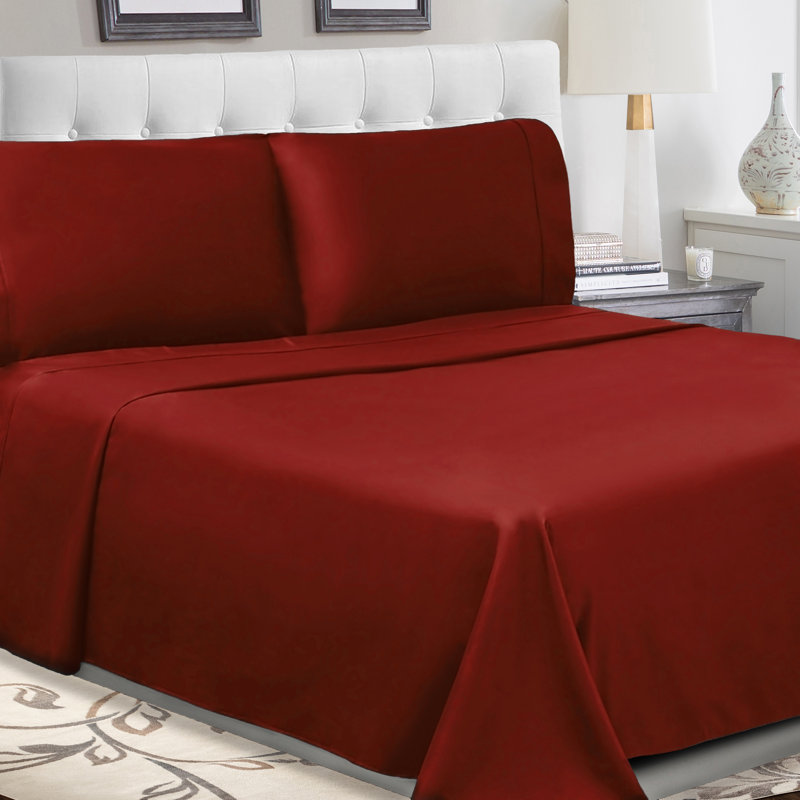 Ensemble de draps en coton percale à densité de tissage 300 fils Percale, Ensemble de draps pour très grand lit + un drap-h