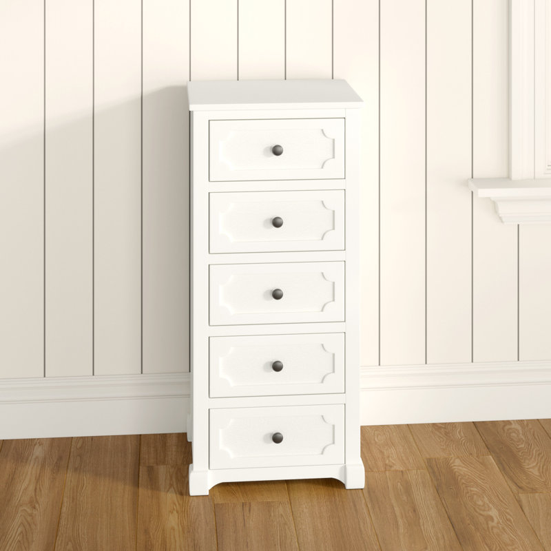 Oldtown 42 cm W Chest of 5 Drawers, White