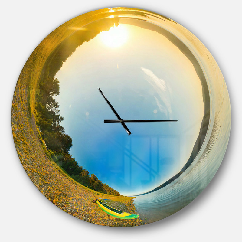 Kayak sur la rivière de la Petite Planète - Horloge murale moderne, Surdimensionné