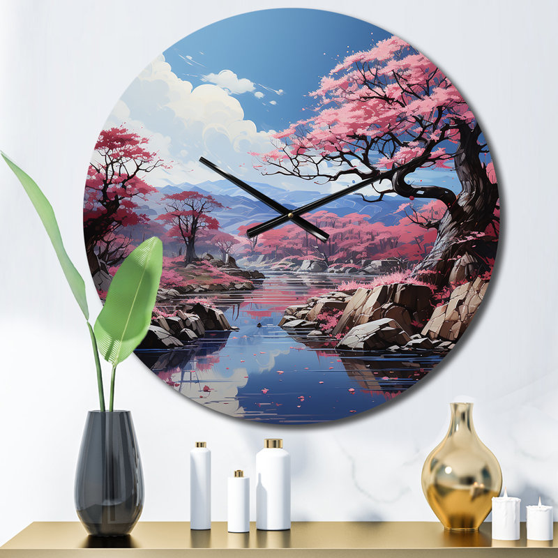 Horloge murale japonaise Cherry Blossom Serenity II, Petit