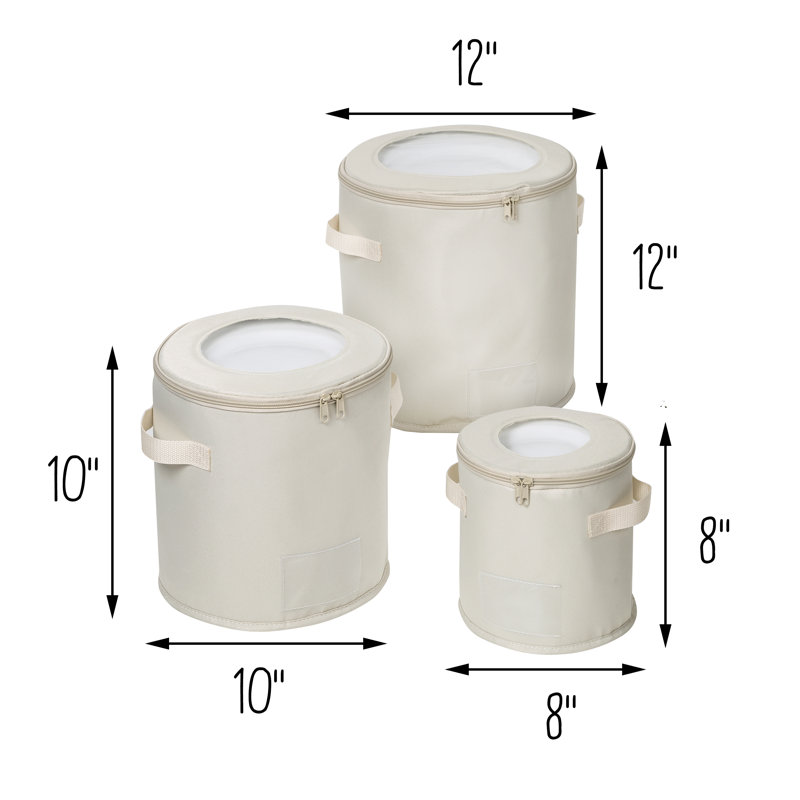 Fabric Dining Plates Storage with Felt Dividers Included