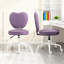Chaise de bureau à dossier en forme de cœur mauve, réglable en hauteur, pivotante à 360 degrés, tissu en lin et mousse douce, parfaite pour le dortoir de la coiffeuse