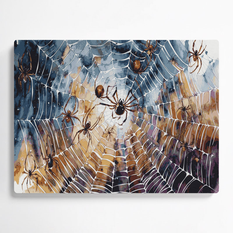 Art d'Halloween, araignées d'Halloween et toiles d'araignées, métal gris, H 12 po x l 18 po