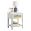 Table de chevet avec rangement ouvert Degolyer en blanc / rotin