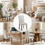 Chaise de salle à manger rembourrée en cuir avec garniture cloutée (ensemble de 4)-433849532