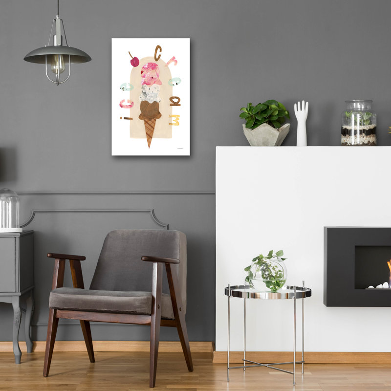  «Ice Cream 2» par Haley Knighten, art mural en verre acrylique, H 24 po x l 16 po