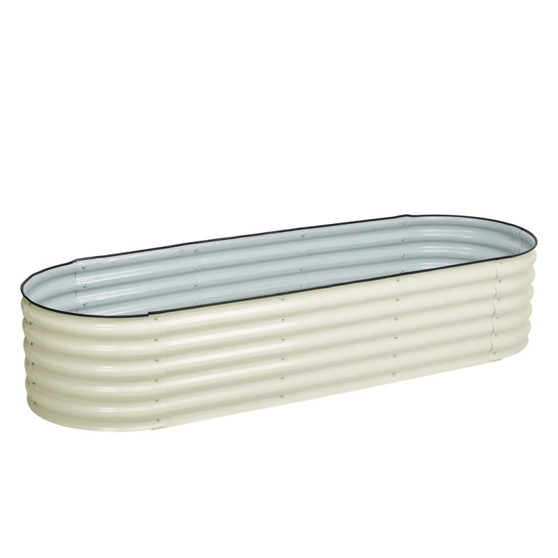 Anesa Modular Metal Raised Garden Bed, 17'' H x 89" W x 27.5" D, Beige