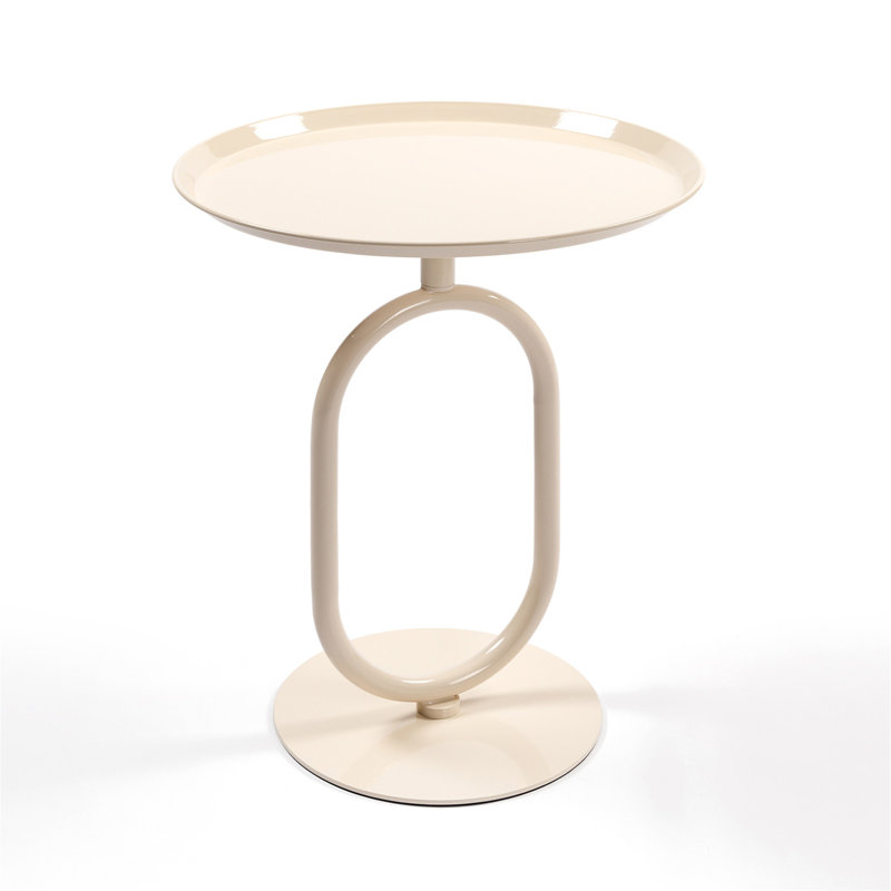 Table de bout en forme de lanterne en métal, petite table d'appoint ronde, table basse moderne à cocktail, petit piédestal d'appoint pour petits coins de salon, hauteur de 21,3 po
