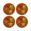 Sous-verres ronds en cuir rouille et feuilles d'automne-119015302
