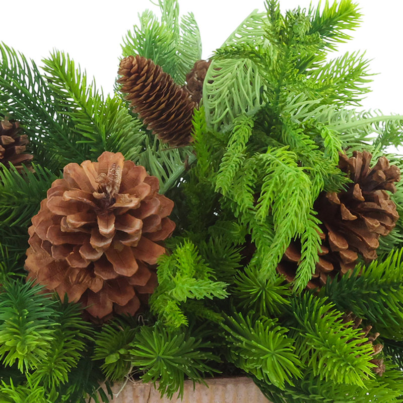 Evergreen Centerpiece with Pinecones