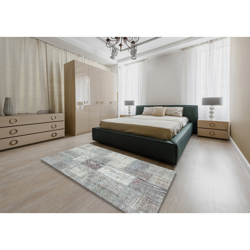 Tapis gris zone contemporaine, Rectangle 5 pi x 7 pi
